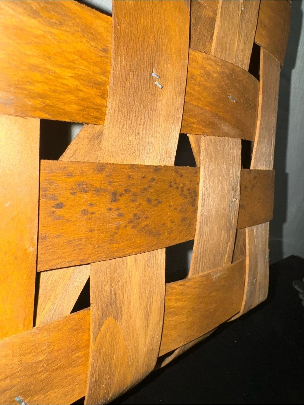 Vintage Woven Wood Tobacco Basket
